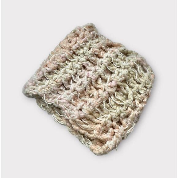 Unbranded Womens Hand Knit Infinity Scarf Loop Pink Brown White Warm Cozy Winter - Picture 4 of 8